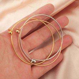 Link Bracelets 1PC Fashion Stainless Steel Round Ball Bangles Bracelet Simple Metal Expandable Women Party Jewellery Trend Gift 6cm Dia.