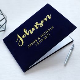 Other Event Party Supplies Personalised Wedding Guest Book Custom Guestbook Journal Anniversary Po Album Bridal Shower Gift 230824