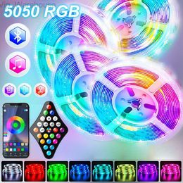 1-30M LED Strip Light RGB USB Flexible Lamp Tape 5050 Diode USB Cable Bluetooth Control DC Desk Screen TV Background Lighting HKD230824