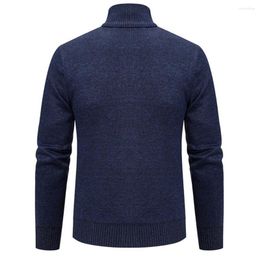 Men's Sweaters Men Cardigan Sweater Versatile Knit Jacket Stylish Winter With Stand Collar Zipper Placket Pockets