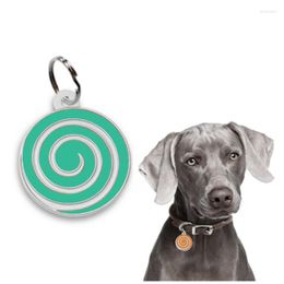 Dog Tag Personalised Circular Vortex Metal ID Customised Laser Engraving Name Cat Collar Puppy Nameplate Anti-lost Pet Supplies