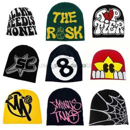 Beanie/Skull Caps 9 Styles Y2K Fashion Skullies Multi Colours Jacquard Hat Women Men Hip Hop Knitted Cap Wholesale Bonet Dropshipping Accessories L0825