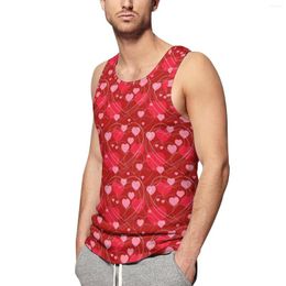 Men's Tank Tops Valentine Hearts Summer Top Red And Pink Workout Man Custom Streetwear Sleeveless Shirts Plus Size