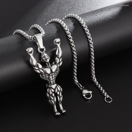 Pendant Necklaces Fashion Weightlifting Bodybuilder Muscle Athlete Necklace Warrior Casual Gym Accessories Gift