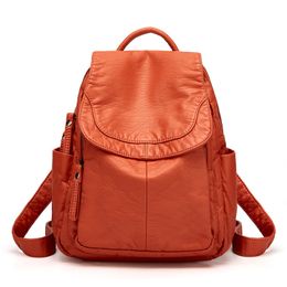 Factory outlet women shoulder bags 3 colors Joker solid color leather handbag anti-theft double zipper leisure backpack embossed lychee fashion backpack 4888#