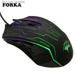 FORKA Silent Click USB Wired Gaming Mouse 6 Buttons 3200DPI Mute Optical Computer Mouse Gamer Mice for PC Laptop Notebook Game Q230825