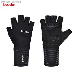 Boodun Gym Fitness Gloves Hand Palm Protector with Wrist Wrap Support Crossfit Workout Bodybuilding Power Weight Lifting Glove Q230825