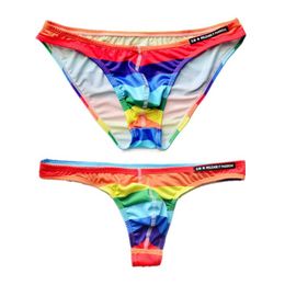 2pcs Lot Mini Briefs Mens Thong Swimwear Super Sexy Gay Swim Underwear Tanga Pouch Bikini Swimsuit T-back Panties Desmiit Trunks M2515