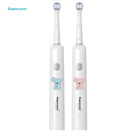 Toothbrush Supecare Sonic Electric Toothbrush for Kids With 1 Replacement Head USB Rechargeable Children Rotary Vibration Tooth Cleaning 230824