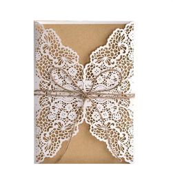 Greeting Cards 2550100pcs Wholesale Laser hollowing Wedding Invitations Card Mijin lace Engagement Party Decoratio 230824