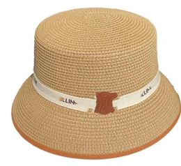 New Flat Bucket Hats Straw Hat Sun-Proof Sun Hats Korean Style Women's