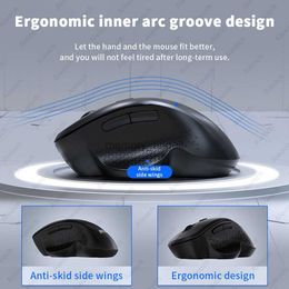 Rechargeable Ergonomic Bluetooth Mouse 1600 DPI Dual Mode Wireless Computer Mice For Laptop/Notebook/iPad/Tablet/Mac/Chromebook HKD2308251.