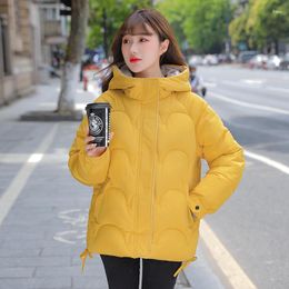 Women's Trench Coats Winter Hooded Thick Woman's Jacket Solid Long Sleeve Ladies Zipper Coat Plus Size Cotton Padded With Pockets For Female