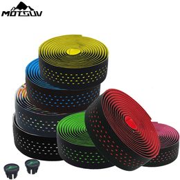 Bike Handlebars Components MOTSUV Road Bicycle Handlebar Tape Belt Cycling Handle Bar Grip Wrap Anti-slip Anti-sweat Strap 2 Bar Bike Accessories Free ship 230824