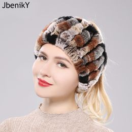 Scarves Women Real Fur Handmade Stretch Fur Scarf Knit Genuine Rex Rabbit Fur Headbands Girls Natural Fur Ring Cowl Snood Scarves Winter 230824