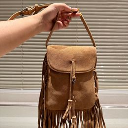 Tassel Bag Crossbody Messenger Shoulder Bags Shopping Designer Handbag Purse Suede Handbags Brown Pouch Flap Women Fashion letters Adjustable straps