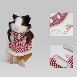 Dog Car Seat Covers Breathable 1 Set Functional Ferret Plaid Skirt With Traction Rope Reusable Pet Clothes Fastener Tape For Outing