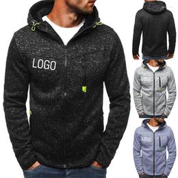 Men's Hoodies Custom Your Logo 2023 Autumn Zipper Sweatshirts Long Sleeve Slim Hoody Casual Sportswear Pullover For Male