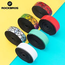 Bike Handlebars Components ROCKBROS MTB Road Cycling Handlebar Tape 2.3MM Thickened PU Eva Anti-slip Wear-resistant Shockproof Grip Strap Bike Accessories 230824