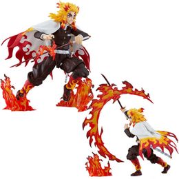 Action Toy Figures 14cm Figma Demon Slayer Anime Figure Kyojuro no Action Figure Figurine Model Doll Toys