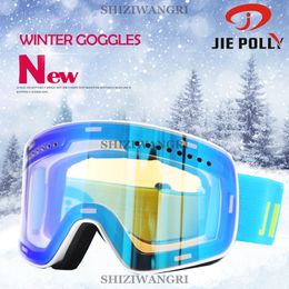 Gogle narciarskie podwójna warstwa magnetyczna soczewki narciarskie antyfog UV400 Snowboard Mężczyźni Kobiety okulary okulary 230824