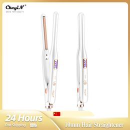 Hair Straighteners CkeyiN 10mm Straightener Professional Mini Multi functional Flat Iron for Short Ceramic Fast Heating Styling Tool 230825