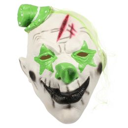 Party Masks Halloween Clown Mask Cosplay Masks Dress Up Props Performance Latex Hair Emulsion Face 230824