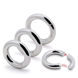 Cockrings Metal Magnet Penis Ring Lock Sperm Male Chastity Adult Sex Toys Crusher Scrotum Dick Stretcher Cockring For Men Delay Time Tool 230824