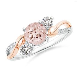 Cluster Rings Cross-border Jewellery Wholesale Colour Separation Rose Gold Leaf Zircon Ring Ladies Accessories