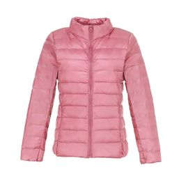 Women's Lightweight Down Jacket Puffer Coat Warm Tops Outerwear Overcoat S M L XL XXL Black Pink