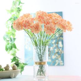 Decorative Flowers Mother's Day Gift Flower Wedding Decoration Silk Cloth Artificial Carnation Indoor Party Branch Fake Home Green Plant