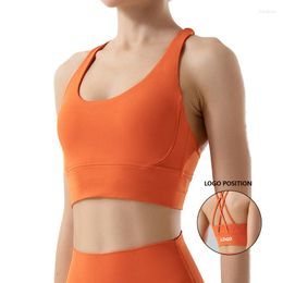 Active Shirts Double-sided Brushed Cross Beautiful Back Sports Underwear Shockproof Gathering Yoga Bra Fitness Vest