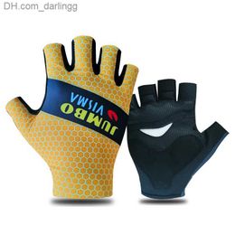 Jumbo Visma Cycling Gloves Breathable Bike Glove 3D GEL Pad Half Finger Outdoor Sporting Bicycle Gloves Q230825