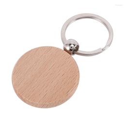 Keychains 40Pcs Blank Round Wooden Key Chain DIY Wood Tags Can Engrave Gifts 40X40mm