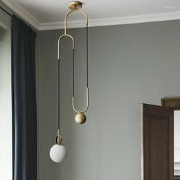 Pendant Lamps Nordic Dining Room LED Lights Creative Design Lifting Glass Lamp Loft Hanging Living Luster