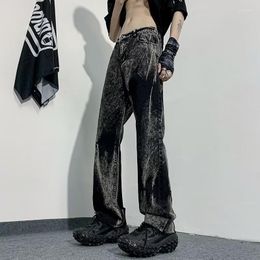 Men's Jeans Antique Vintage Pants Trendy Brand Ruffian And Handsome High-end Tie Dyed Gradient Oversized Loose Wide Leg