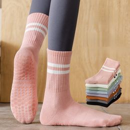 Sports Socks Yoga Cotton Midtube Bottom Professional Nonslip Silicone Indoor Fitness gym Floor Dance Pilates 230824