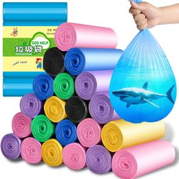 Trash Bags 100pcs Portable Household Garbage Bag Thickened Environmentally Kitchen Garbage Bag Color Disposable Garbage Bags 230824