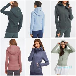 Ll-Exercise Fiess Wear Womens Yoga Outfit Hoodies Sportswear Outer Jackets Outdoor Apparel Casual Adult Running Trainer Long