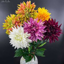 SunMade Luxury Large Real Touch Dahlia Hand Feel Artificial Flowers Home Wedding Decoration Living Room Decor Flores Artificales HKD230825 HKD230825