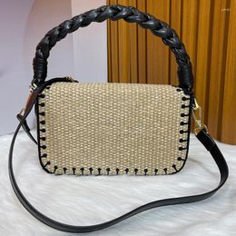 Evening Bags 2023 Mini Woven Shoulder Bag Fashion Metal Buckle Detachable Handle Women's Handbag Crossbody Wallet Dinner