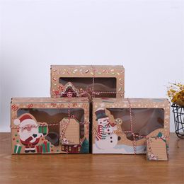 Jewellery Pouches Kraft Paper Boxes Merry Christmas Gift Box Food Candy Cookies Packaging Bag For Party Supplies Year Xmas Decoration