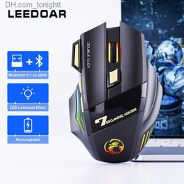2023 New GW - X7 Free Double-click 2.4G Btooth Silent Rechargeable Dazzling Breathing Light Wireless Game Mouse 7 Keys Q230825