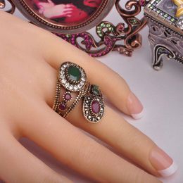 Кластерные кольца день 365 прибытие изысканное винтажное турецкое ювелирное украшение антикварное золото -цветовое спираль очаровательный дизайн