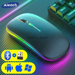 Rechargeable Wireless Mouse For Laptop Macbook iPad Tablet PC Computer Bluetooth Mouse Gaming 2.4GHz USB Backlight Silent Mice HKD230825