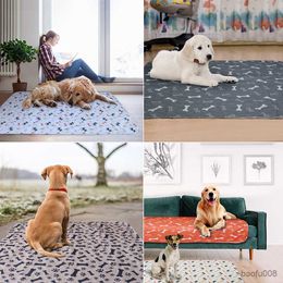 Dog Houses Kennels Accessories Pet Pad Washable Dog Cat Mat Absorbent Dogs Diapers Pads Bone Print For Sofa Bed Floor R230825