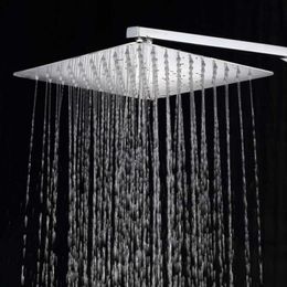 1Pc 4/6/8/10 Inch Stainless Steel Square Round Waterfall Shower Heads For Bathroom Overhead Wall Ceiling Mounted Rainfall Head HKD230825 HKD230825