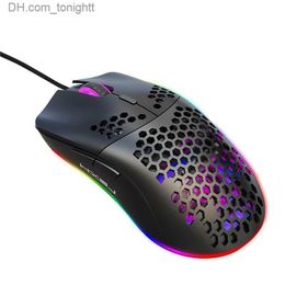 Lightweight RGB Wired Gaming Mouse 6400 DPI Honeycomb Hollow For Computer Laptop PC White Black Macro Programming High Quality Q230825