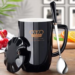 Mugs Mark Cup With A Spoon Creative Simple Couple Home Trend Coffee Gifts