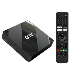 QTV X5 Android 10.0 TV Box Middleware Receiver Allwinner H616 2GB 8GB 2.4G 5G WiFi 4k OTT Media Streamer Box with 1 Year Service Subs